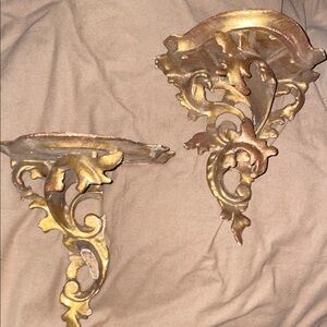 Ornate Gold Wall Shelves